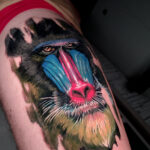Pavian Gesicht, Tattoo im Realistik-Stil