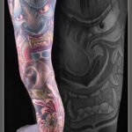 Sleeve mit Hannya Maske im Asian Style